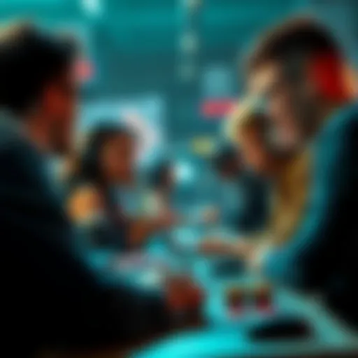 A group of gamers passionately debating the most annoying fanbases of Soulslike games on a user board