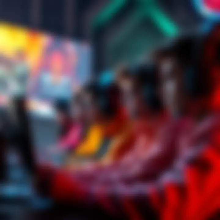 A group of gamers communicating through chat during a fireteam session, looking focused and engaged on their screens.