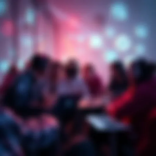 A group of gamers chatting online about game drops and sharing their experiences in a vibrant community forum setting.