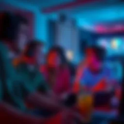 A group of gamers playing video games indoors with fans and drinks, trying to stay cool during a heat wave.
