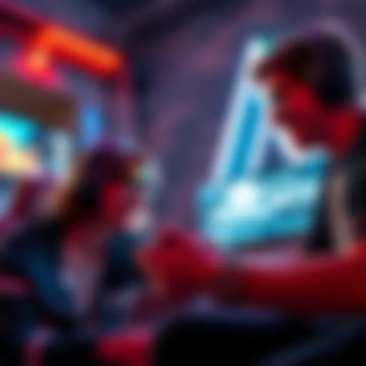 Two gamers having fun while playing Marathon and Arc, showcasing a positive gaming atmosphere