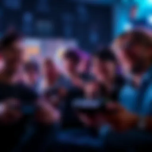 A group of fans playing Resident Evil remakes, showing excitement and nostalgia on their faces.