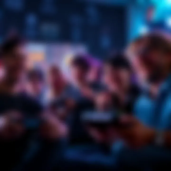 A group of fans playing Resident Evil remakes, showing excitement and nostalgia on their faces.