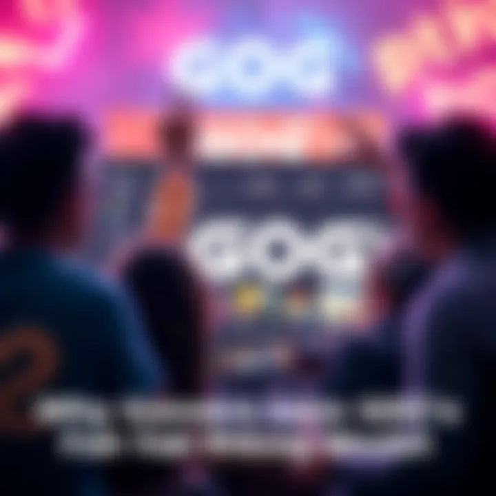 A group of gamers celebrating in front of a computer screen showing GOG's game store with fair prices