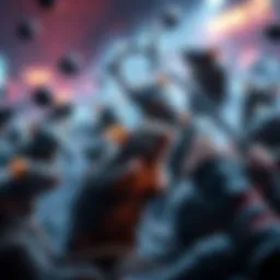 A group of gamers battling virtual rats in a chaotic game setting, reclaiming their loot