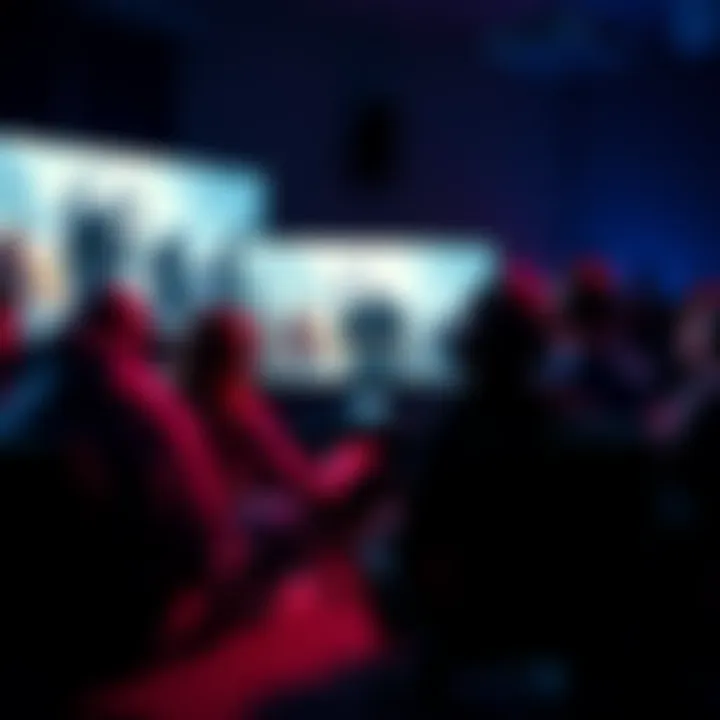 A group of gamers gathered around their screens, expressing opinions about fixed difficulty in video games, with titles like Skyrim visible on the screen.