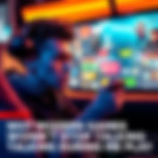 A gamer looking annoyed while playing a video game filled with chatter on screen