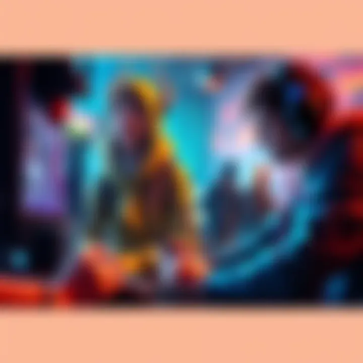 A scene showing gamers expressing frustration while playing against Domina, highlighting her overpowering gameplay in a gaming environment.