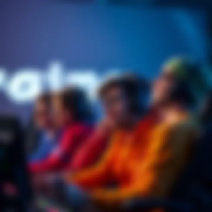 A group of gamers showing expressions of frustration while playing video games, representing the debate on muting and behavior scores.