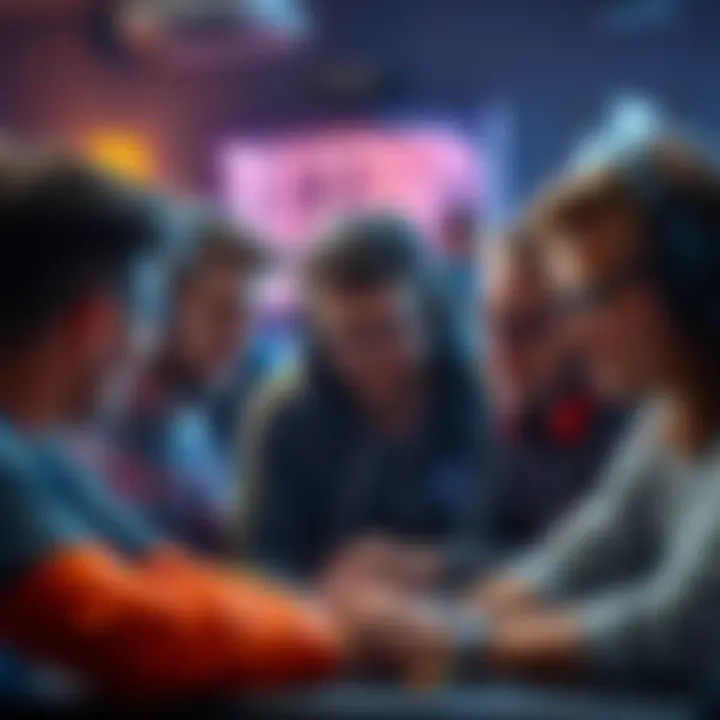 A group of gamers discussing their disappointment with Blizzard games, showing expressions of concern and frustration.