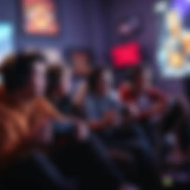 Gamers enjoying a group gaming session A group of gamers sitting together with video game controllers, engaged in playing games and discussing their favorite titles