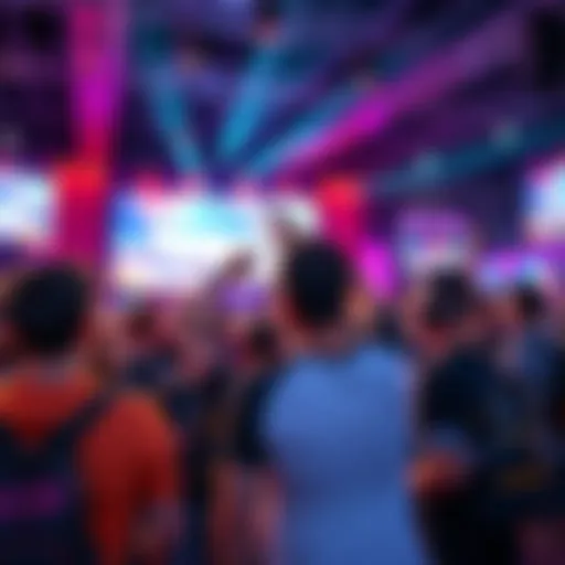 A group of enthusiastic gamers watching a screen at Summer Game Fest, anticipating the announcement of Horizon 3