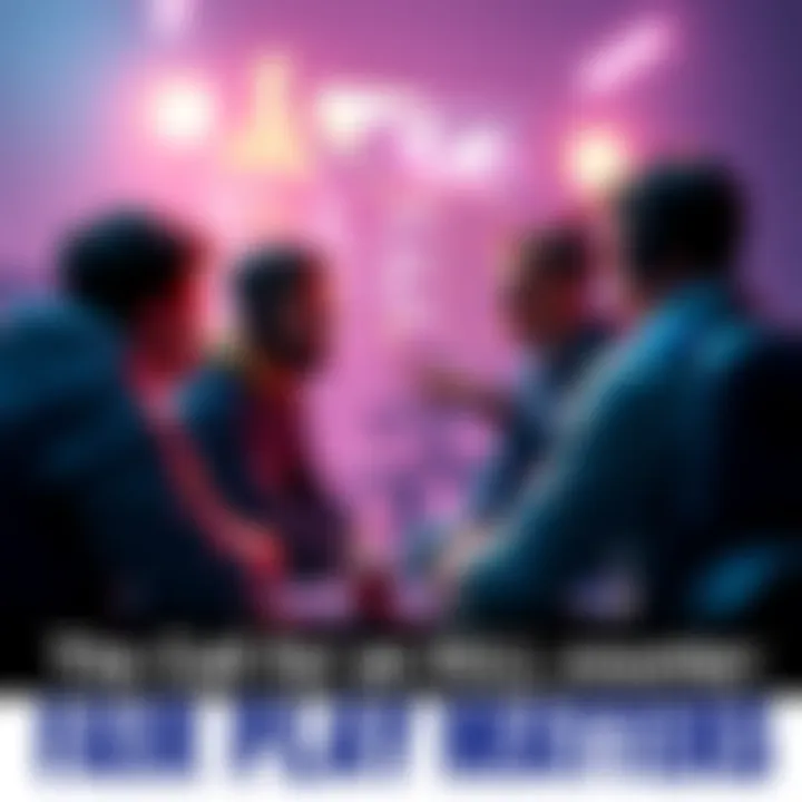 Gamers discussing kill counter features A group of gamers engaged in a discussion about the need for an in-game kill counter, with one player pointing at a screen showing various stats