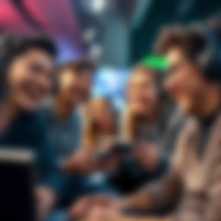 A group of gamers sharing a laugh while playing video games, showing the joy of humor