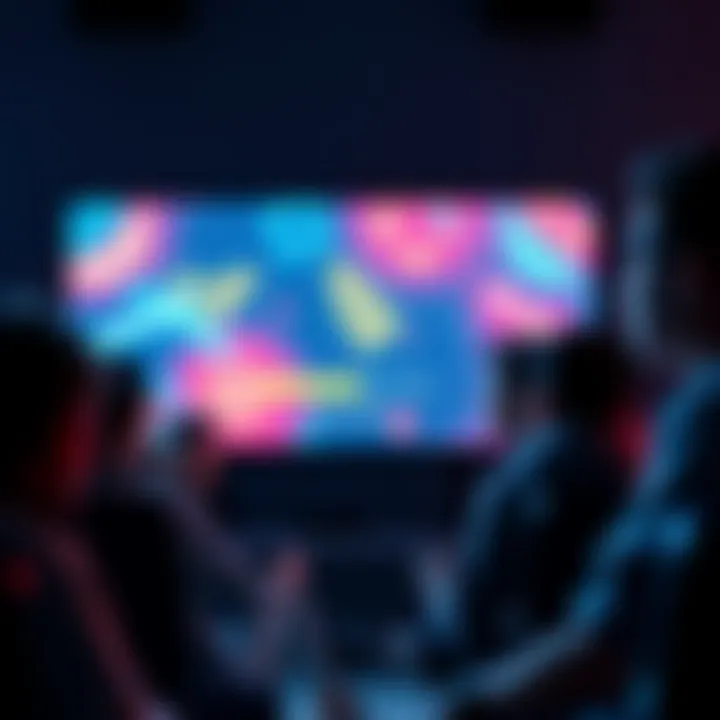 Group of gamers frustrated by an endless loading screen while playing a video game
