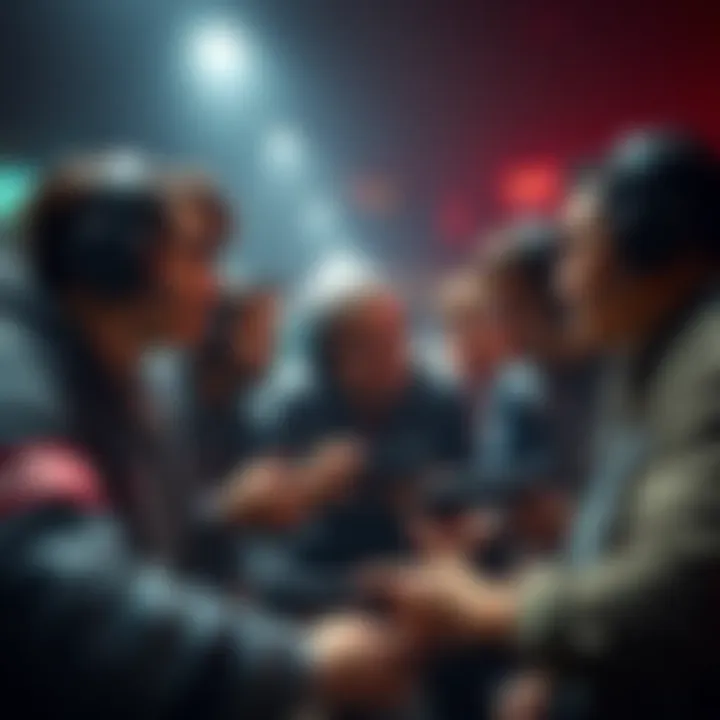 Group of gamers discussing new video game recommendations