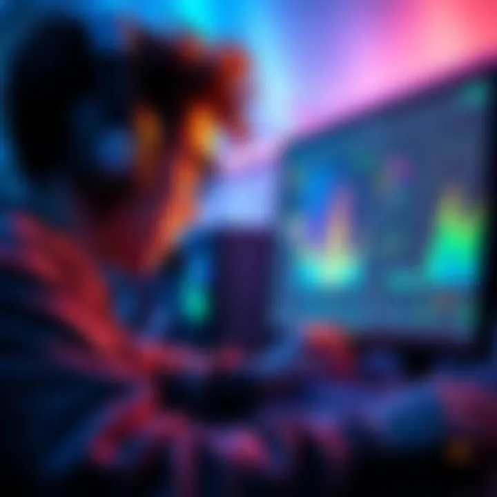 A gamer adjusting graphics settings on a computer screen, focused on improving FPS performance.