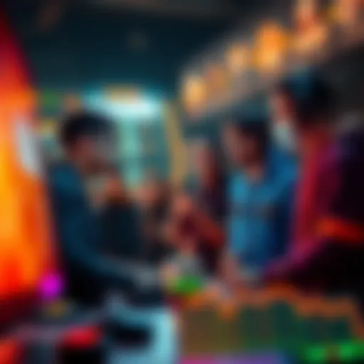 A group of gamers sharing ideas about customizable overlay stats for their games