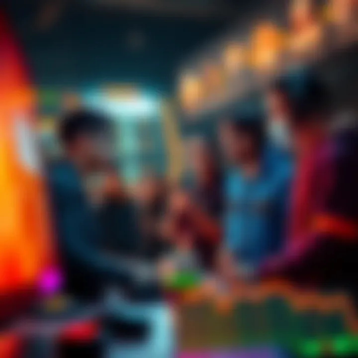 A group of gamers sharing ideas about customizable overlay stats for their games