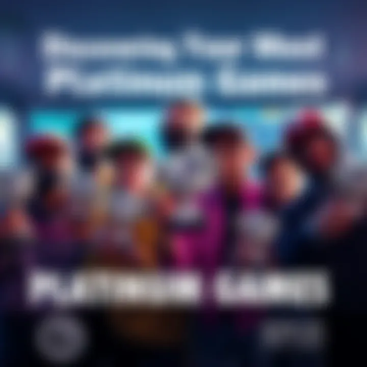 A group of gamers proudly displaying their platinum trophies from various obscure video games