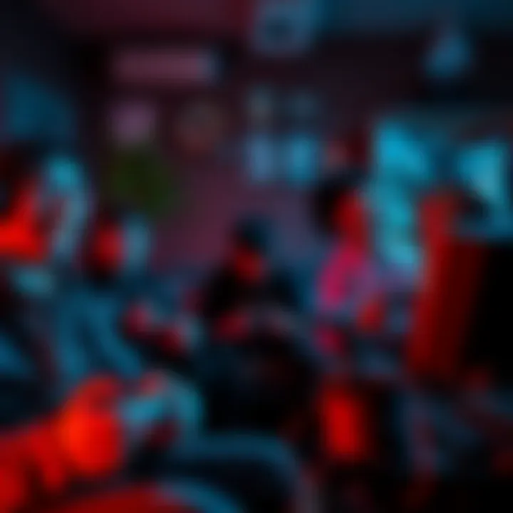 Gamers Playing Linear Souls Games A group of gamers enjoying linear Souls games on their consoles, showing focused expressions and excitement in a cozy gaming setup