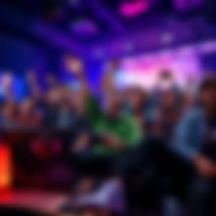 Gamers with Premium Game Packages Group of dedicated gamers celebrating with their premium game packages, showing excitement and support for their favorite game.