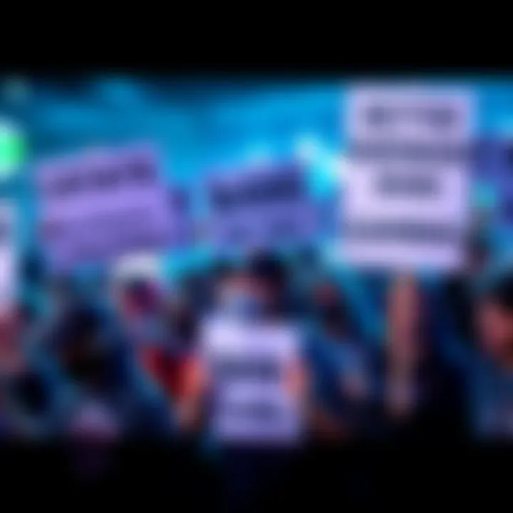Gamers protest against cheating A group of gamers holding signs demanding hardware bans and better verification methods to stop cheating in games