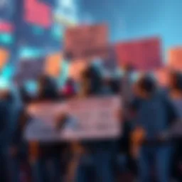 A group of gamers holding signs expressing frustration over Rockstar's pricing strategies