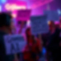 A group of gamers hold signs expressing their opposition to artificial intelligence in gaming, showing clear sentiment against AI integration.