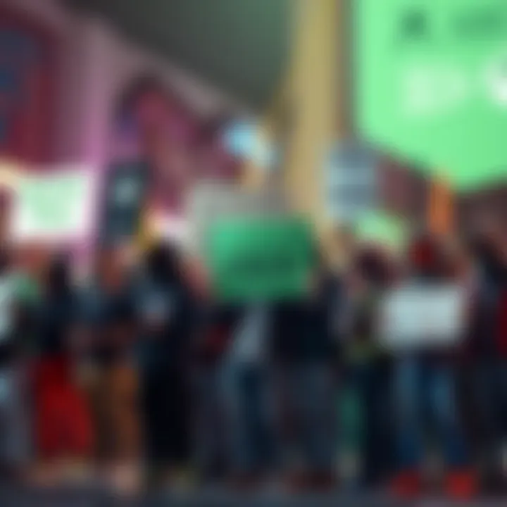 A group of gamers holding signs that express their reasons for boycotting Xbox, standing together in solidarity.