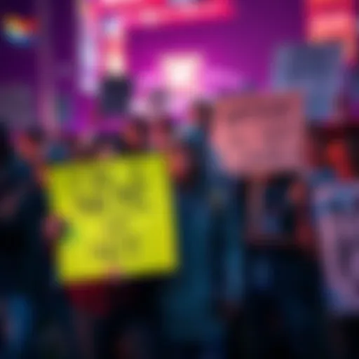 Group of frustrated gamers holding signs criticizing Epic Games for pricing and practices