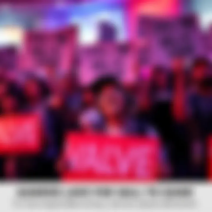 A group of passionate gamers holding signs calling for Valve to sell their game to a more responsible company, showing frustration and hope for better management, outdoors at a gaming event.