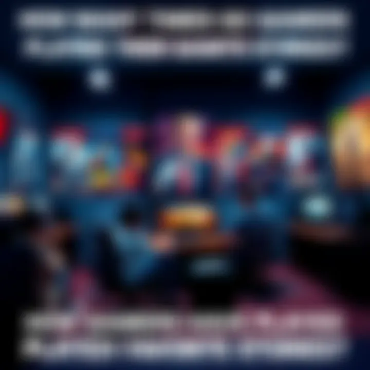 A group of gamers sitting together, discussing their favorite video game stories, surrounded by game posters and consoles.