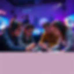 A group of gamers discussing their favorite video games, featuring a mix of new and classic titles, with a laptop and gaming controller on the table.