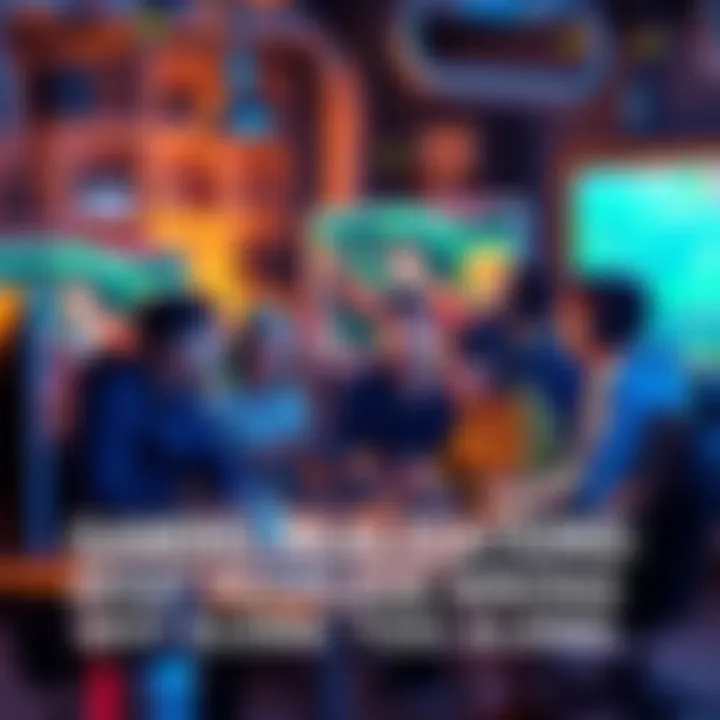 A group of gamers discussing their gameplay mistakes and lessons learned, surrounded by gaming consoles and screens.