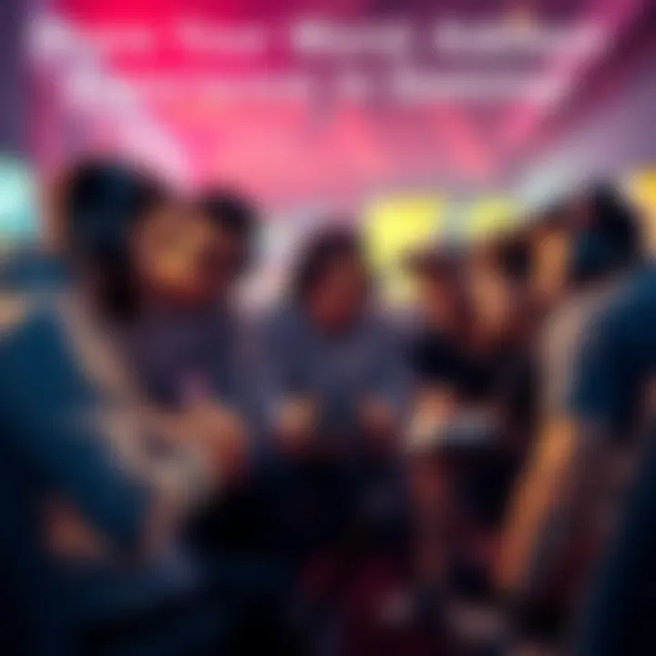 A group of gamers discussing their challenging adept experiences around a gaming console