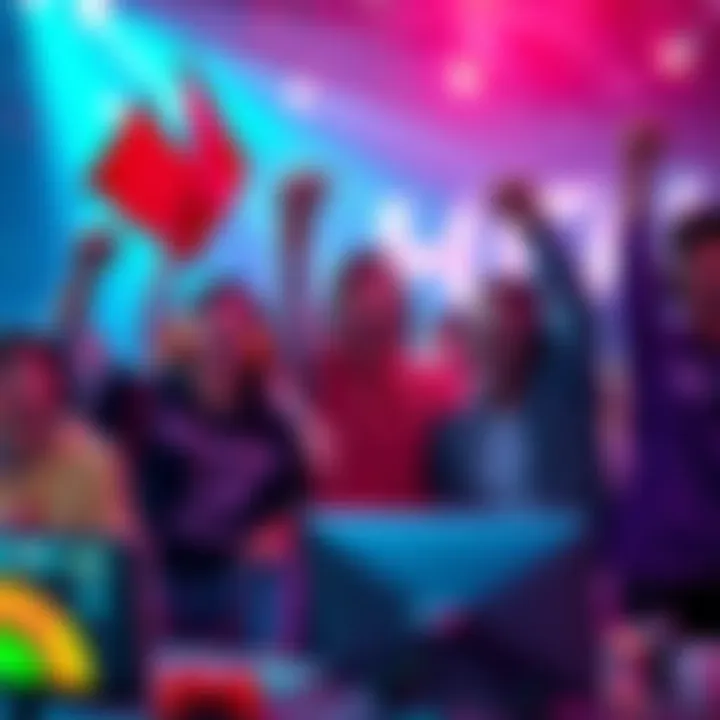 Group of gamers enjoying a victory after reaching SHD 1000 in their game, showcasing excitement and teamwork.