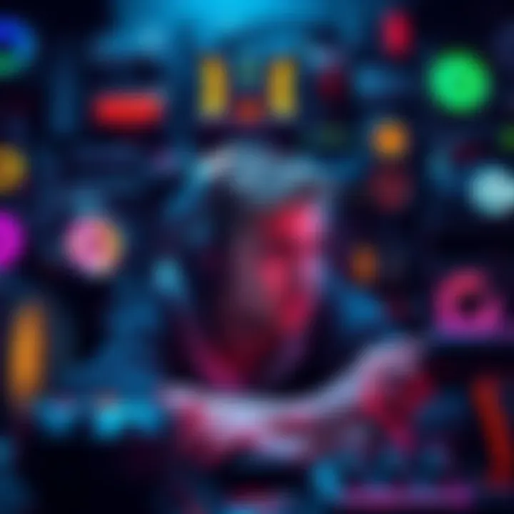 A gamer surrounded by various gaming gear and accessories, reflecting on spending habits.