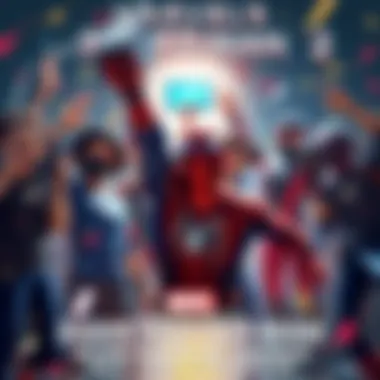 Group of gamers joyfully sharing their experiences of achieving the Platinum trophy in Marvel's Spider-Man 2