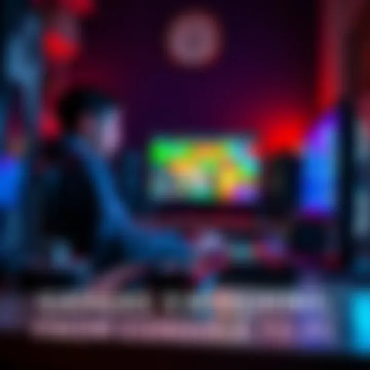 A gamer sitting at a desk with a PC setup, using a keyboard and mouse, while a console controller lies nearby, showcasing the transition from console to PC gaming.
