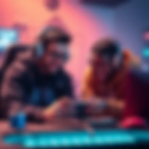 Two players collaborating in an online game, showcasing their shared in-game structures and enjoyment