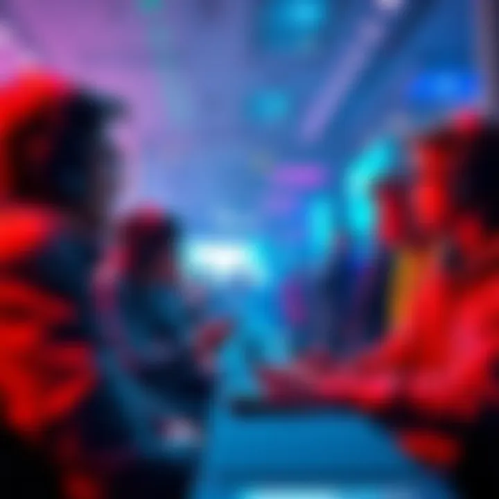 A group of gamers engaged in conversation about a new teamwork feature in a popular game