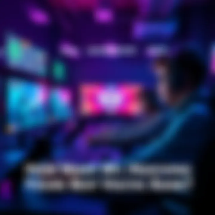 A group of gamers focused on improving their aiming skills in a gaming setup, with screens showing gameplay stats