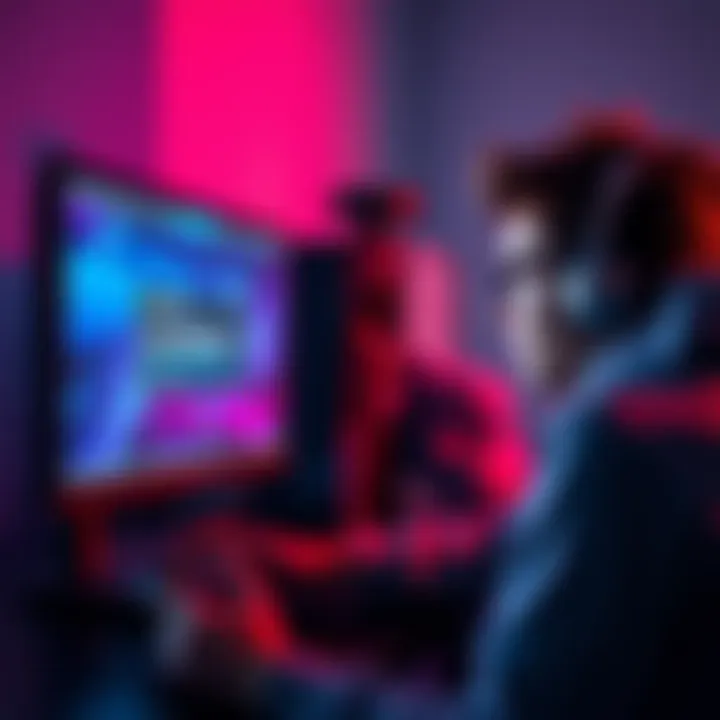 Gamers troubleshooting game downloads A frustrated gamer looking at a computer screen while trying to download a game on PlayStation. The screen shows an error message indicating download failure.