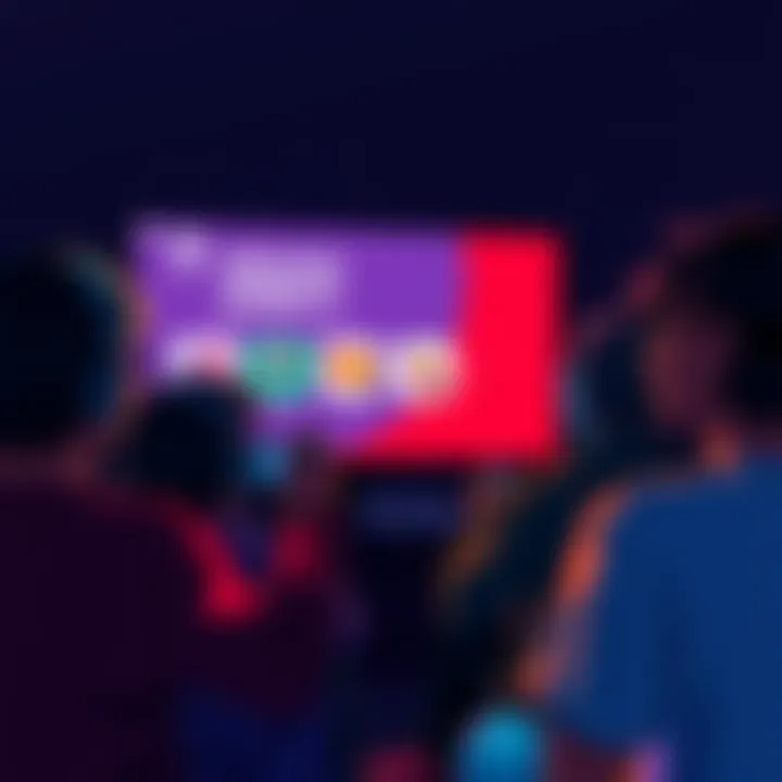 Group of gamers eagerly watching the Nintendo Direct stream on a TV screen, with excitement in the air as they hope for news on the Tarnished Edition release.