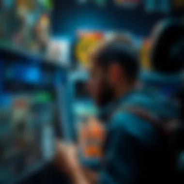 A gamer looks at a selection of video games on a shelf, showing various game covers, reflecting choices after Elden Ring.