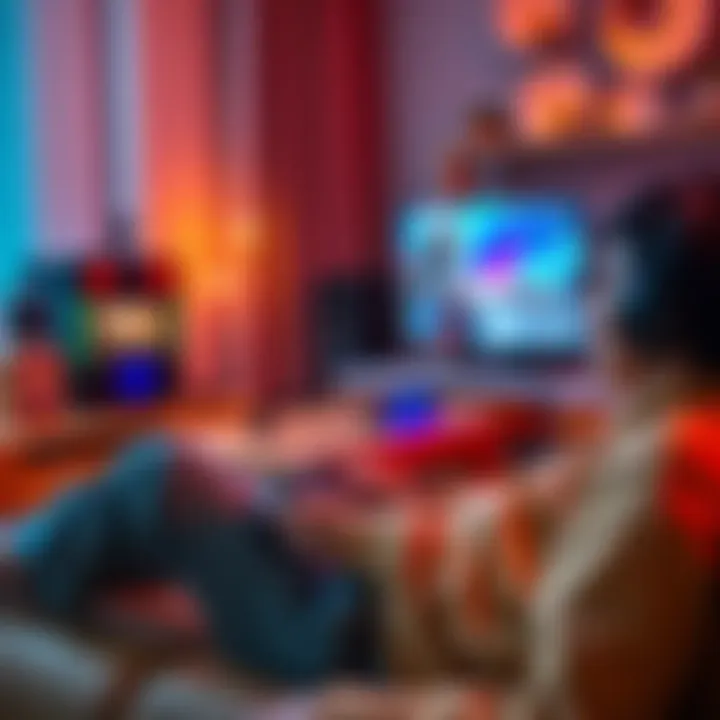 A person playing a video game on a console while sitting comfortably, showing a relaxed posture to indicate enjoyment without discomfort.