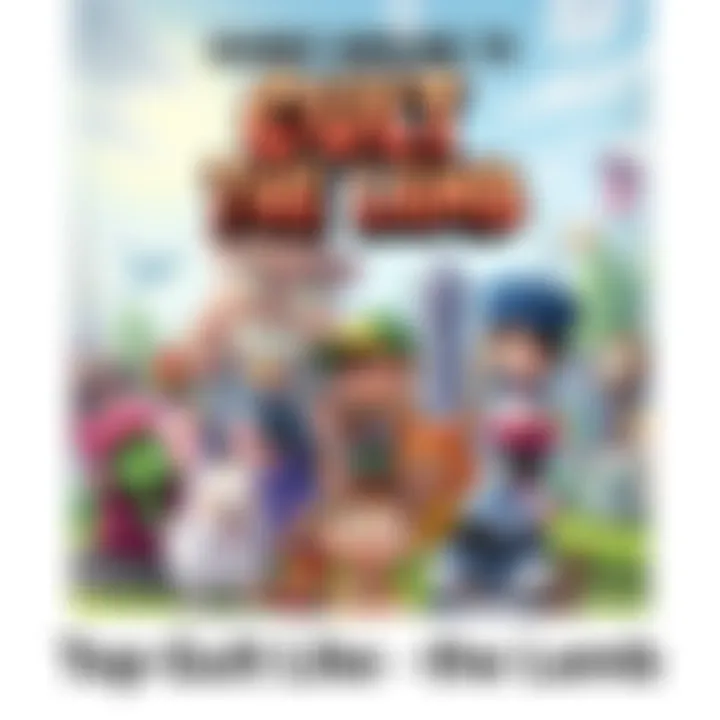 A colorful scene showing characters from various games engaged in base-building activities and fun mechanics, with playful designs and vibrant environments.