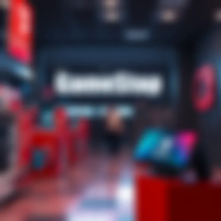 Nintendo Switch Preorder at GameStop A GameStop store showcasing Nintendo Switch consoles available for preorder, with signage promoting the offer.