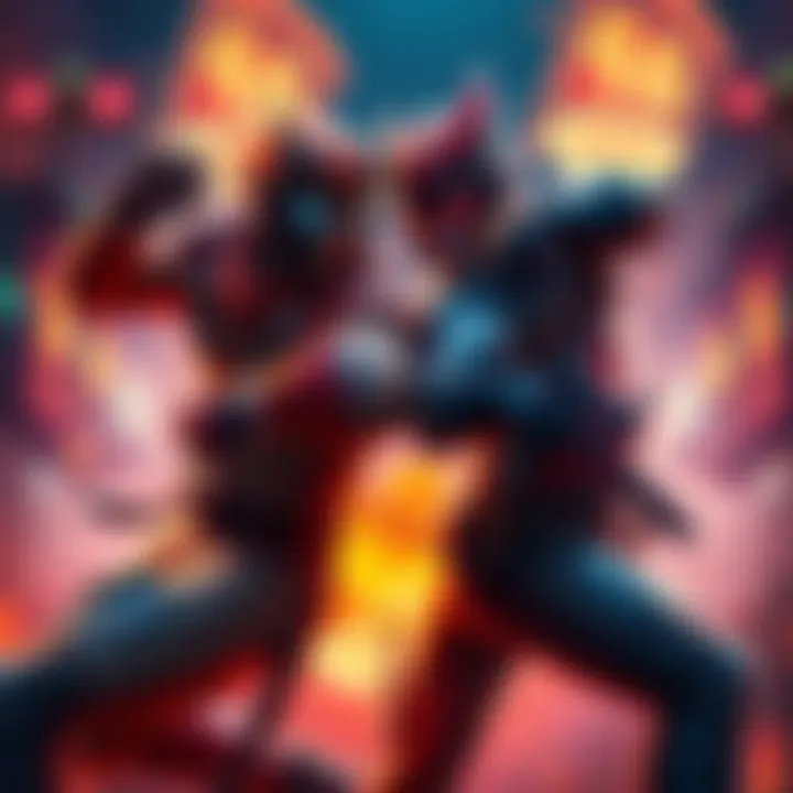 Two fierce gaming characters positioned for battle, showcasing their readiness to exploit predictable moves